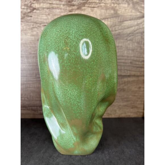 Vintage Female Head Bust Hand Painted Chalk Ware Green Head Scarf Ceramic - Picture 5 of 16